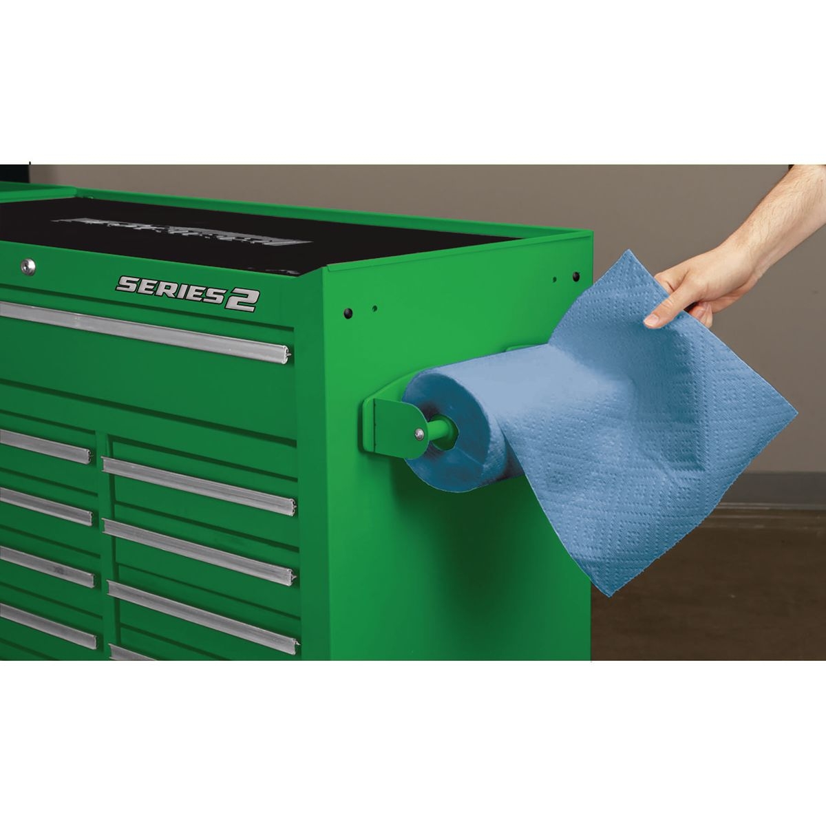 U.S. GENERAL Magnetic Paper Towel Holder - Green - Item 56455