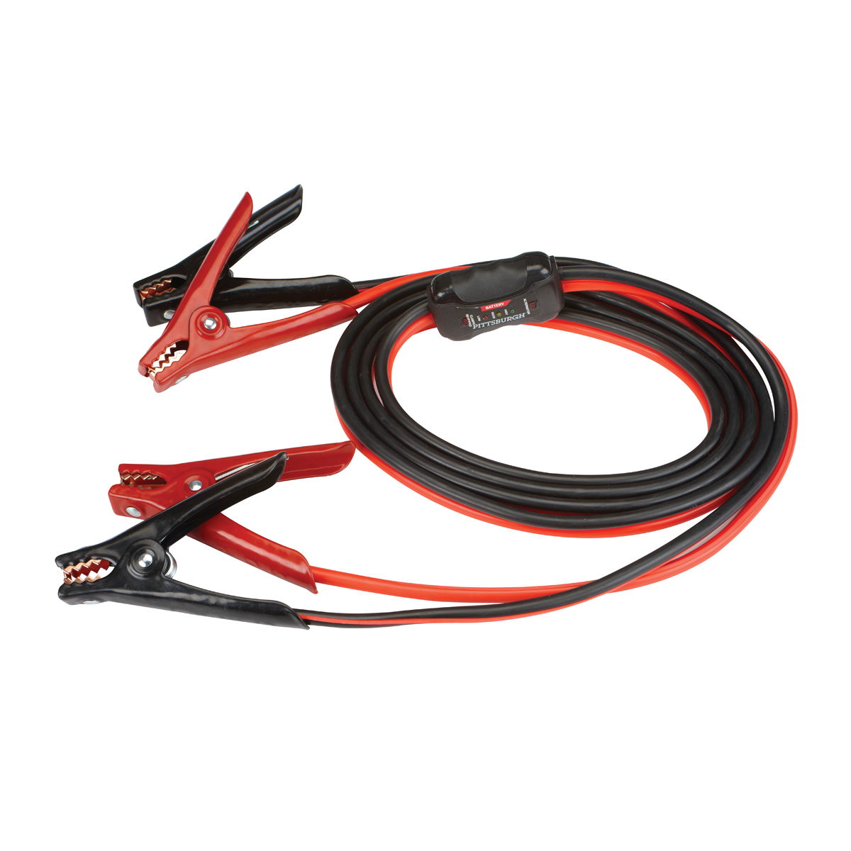 PITTSBURGH AUTOMOTIVE 12 ft. 8 Gauge Heavy Duty Jumper Cables with Inline Battery Tester - Item 60278 / 68701 / 93633