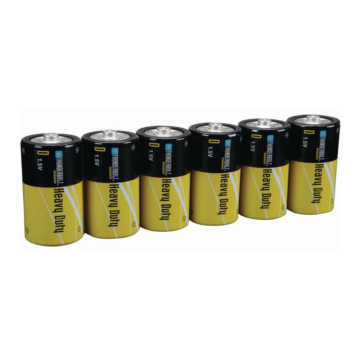 THUNDERBOLT Heavy Duty Batteries - D 6 Pk. - Item 61676 / 68381/ 61275