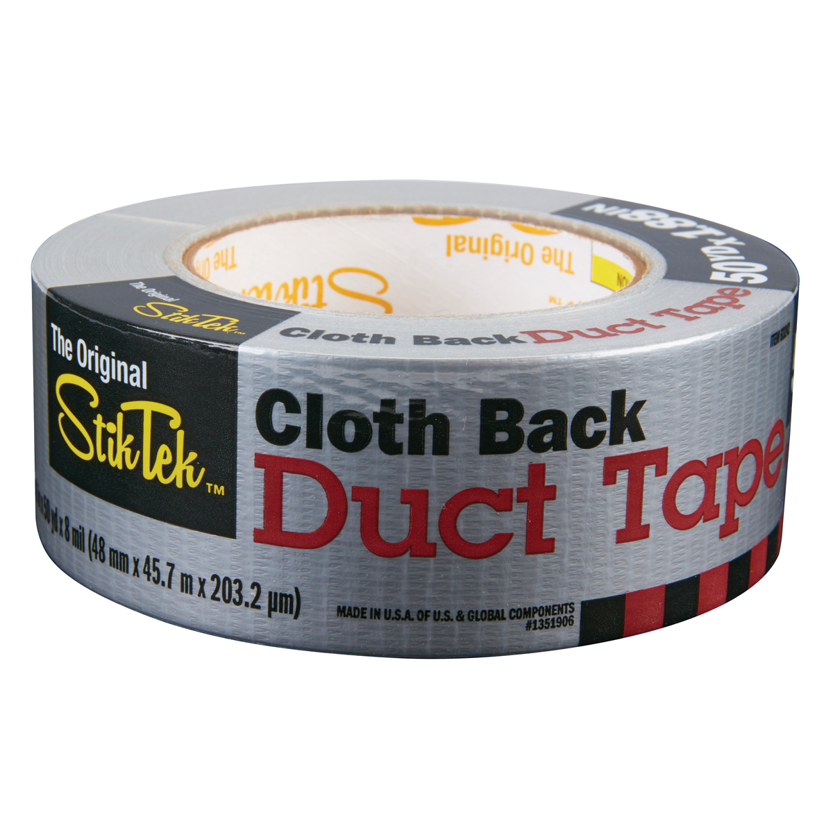 STIKTEK 50 Yds. x 1.88 in. Cloth Back Silver Duct Tape - Item 63242