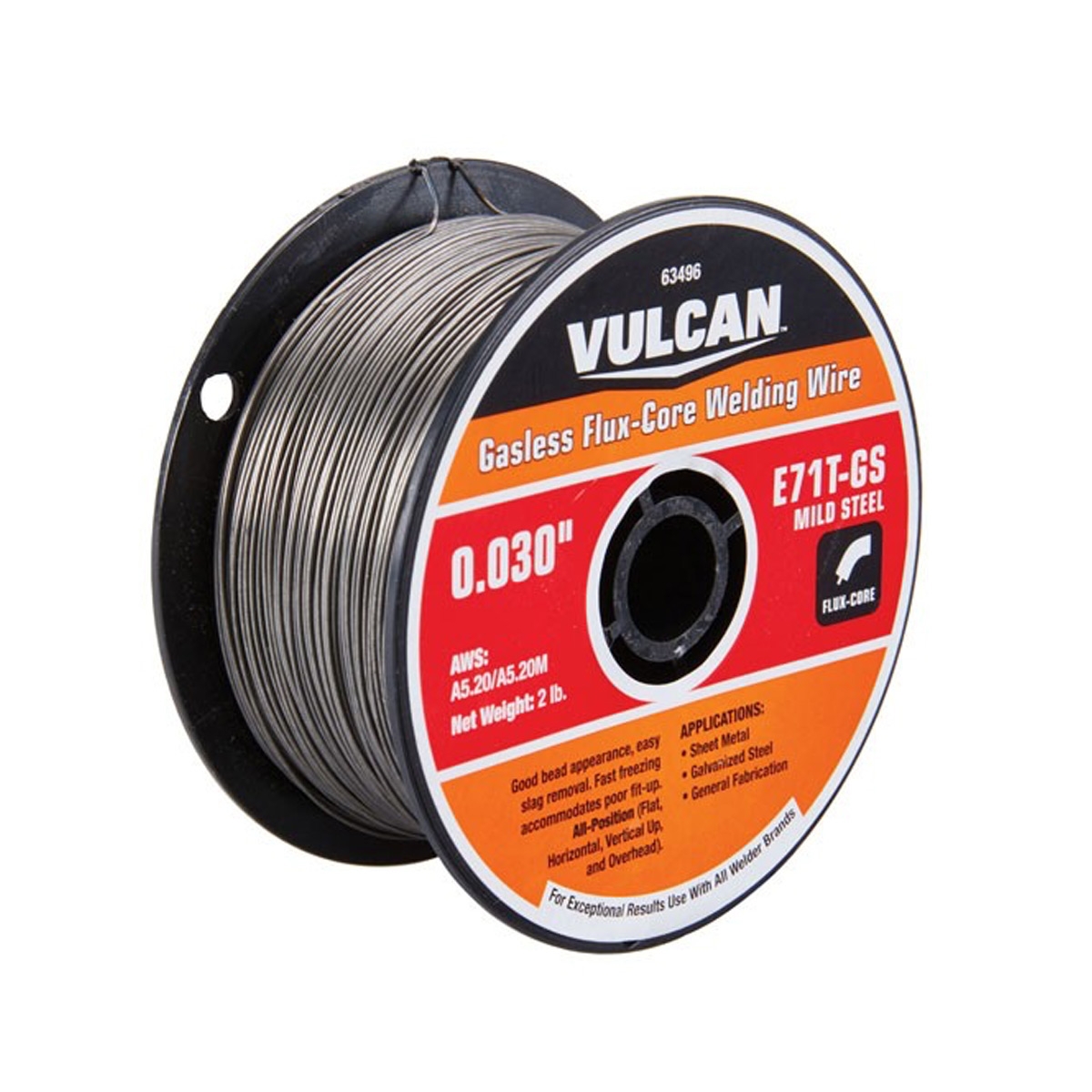 VULCAN 0.030 in. E71T-GS Flux Core Welding Wire 2.00 lb. Roll - Item 63496