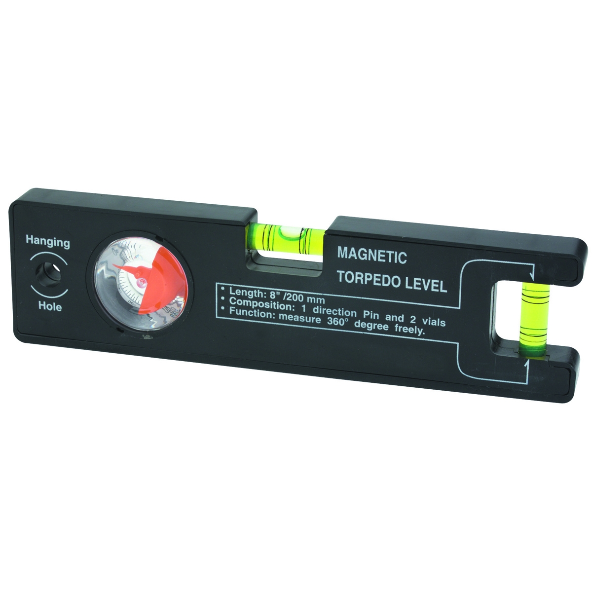 PITTSBURGH 8 In. Magnetic Torpedo Level with Angle Finder - Item 63692 / 43593 / 65691