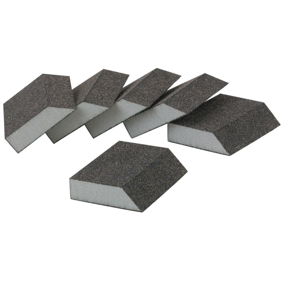 WARRIOR Aluminum Oxide Angled Sanding Sponges - Fine Grade 6 Pk. - Item 63914 / 90313