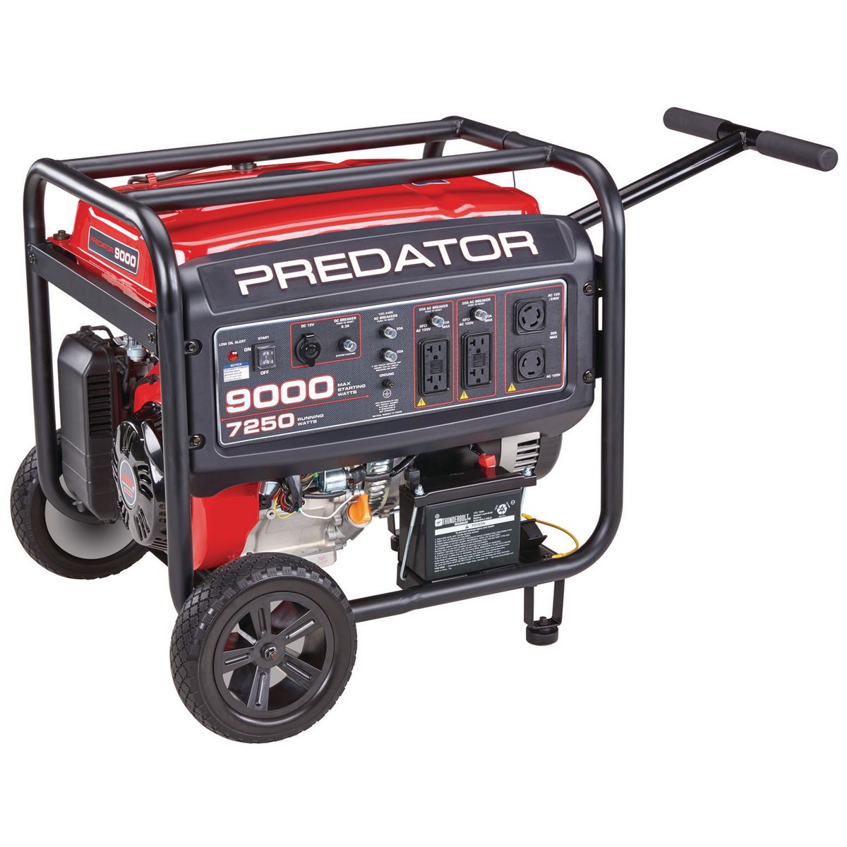 PREDATOR 9000 Watt Max Starting Extra Long Life Gas Powered Generator – CARB – Item 63968 / 63969