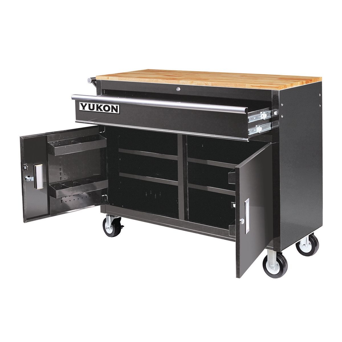 YUKON 46 in. Mobile Storage Cabinet with Wood Top - Item 64012 / 64023