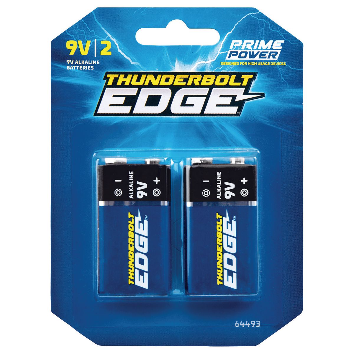 THUNDERBOLT EDGE 9V Alkaline Batteries 2 Pk. - Item 64493