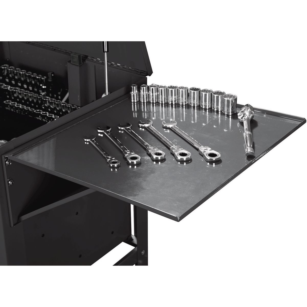 U.S. GENERAL Folding Side Tray for Black Tool Cart - Item 64642