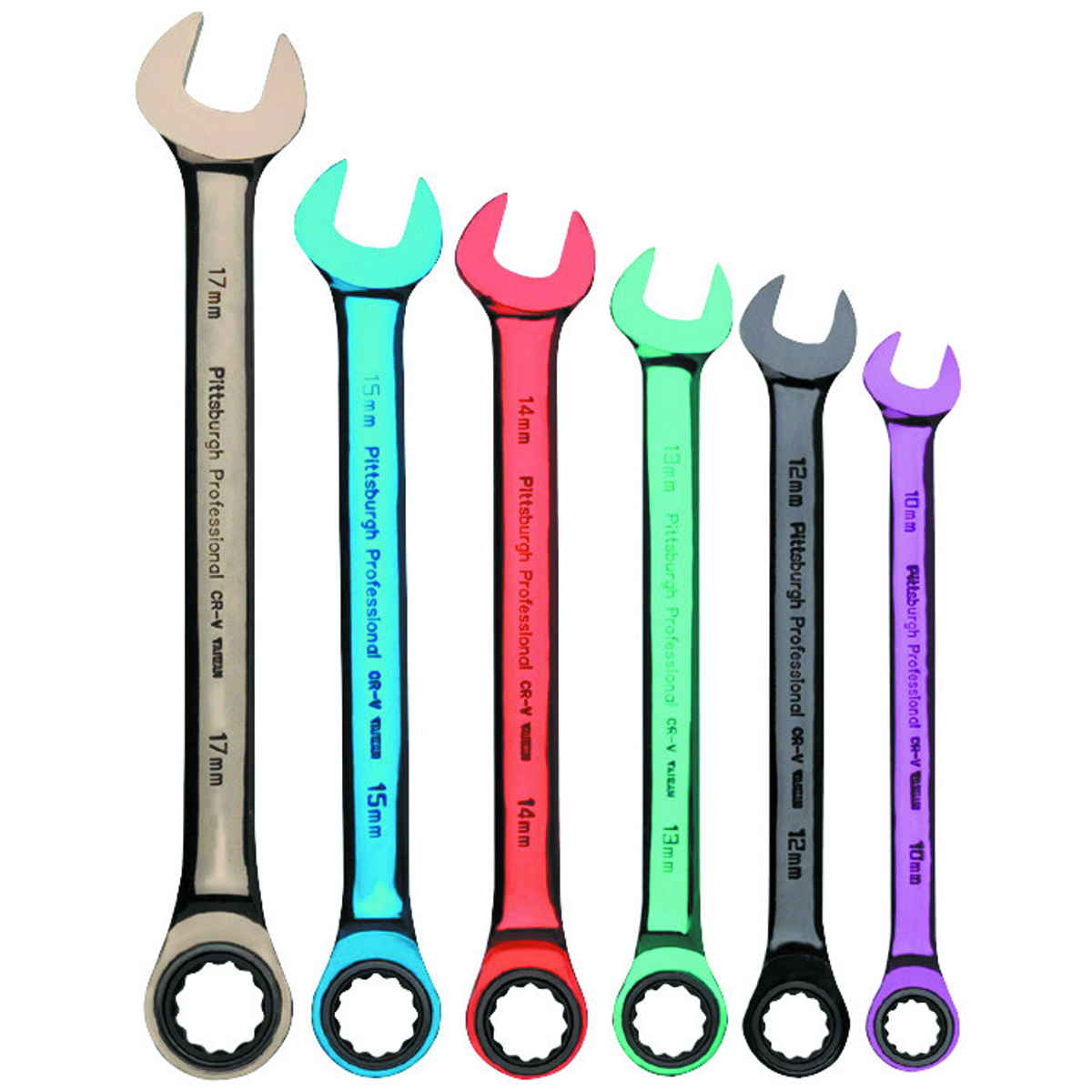 PITTSBURGH Metric Color Combination Ratcheting Wrench Set 6 Pc. - Item 66054 / 61409