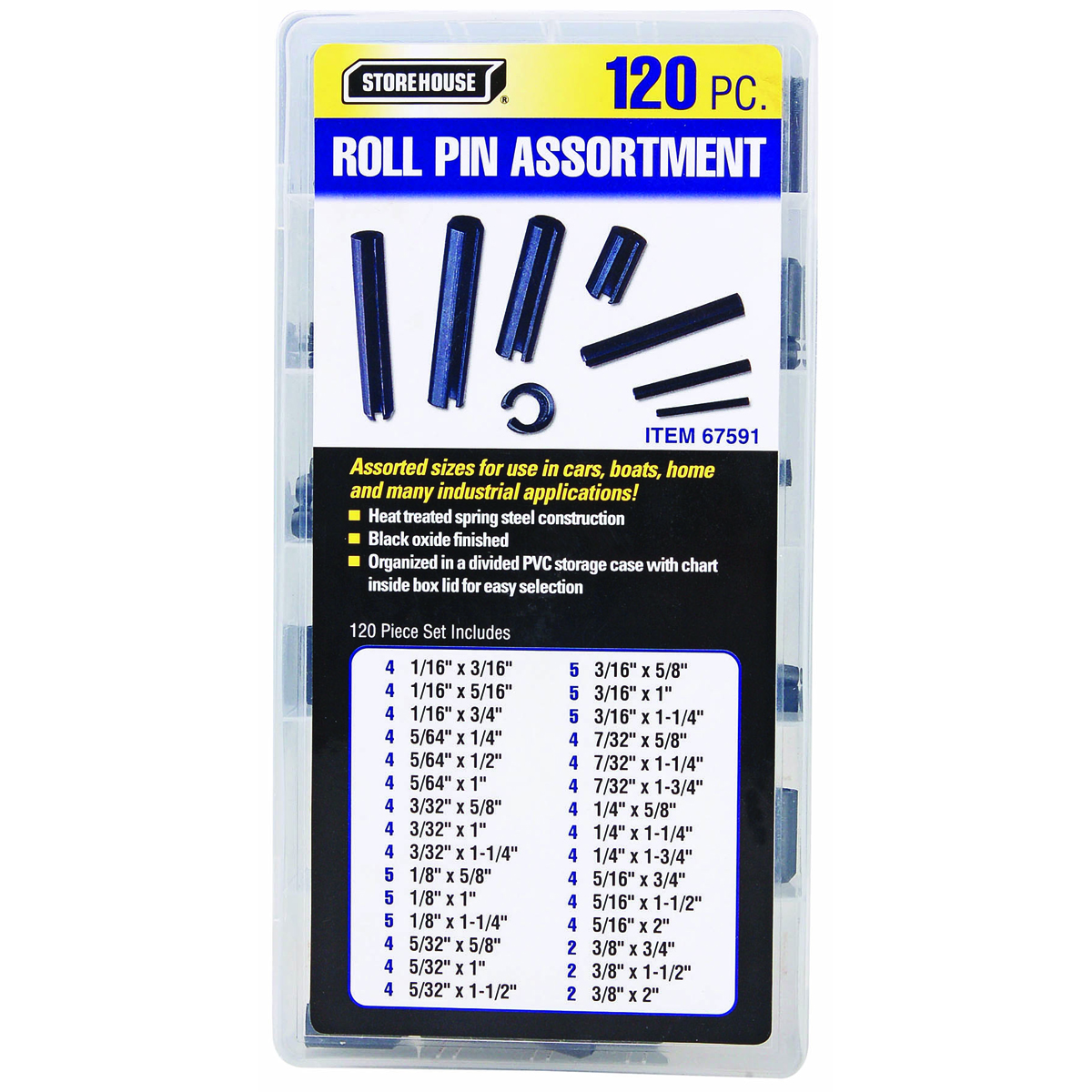 STOREHOUSE 120 Piece Roll Pin Storehouse - Item 67591