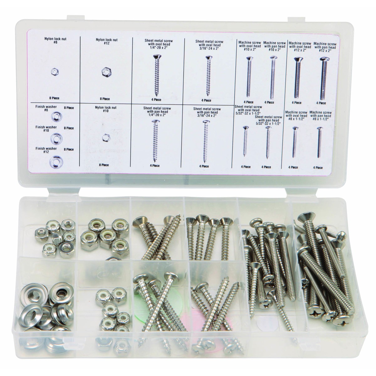 STOREHOUSE 96 Piece Stainless Steel Screw and Nut Set - Item 67680
