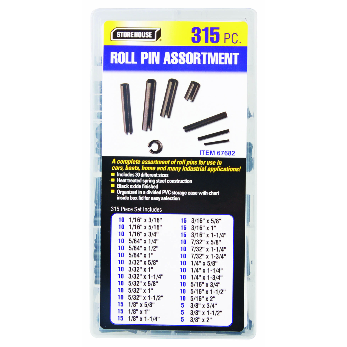 STOREHOUSE 315 Piece Roll Pin Assortment - Item 67682