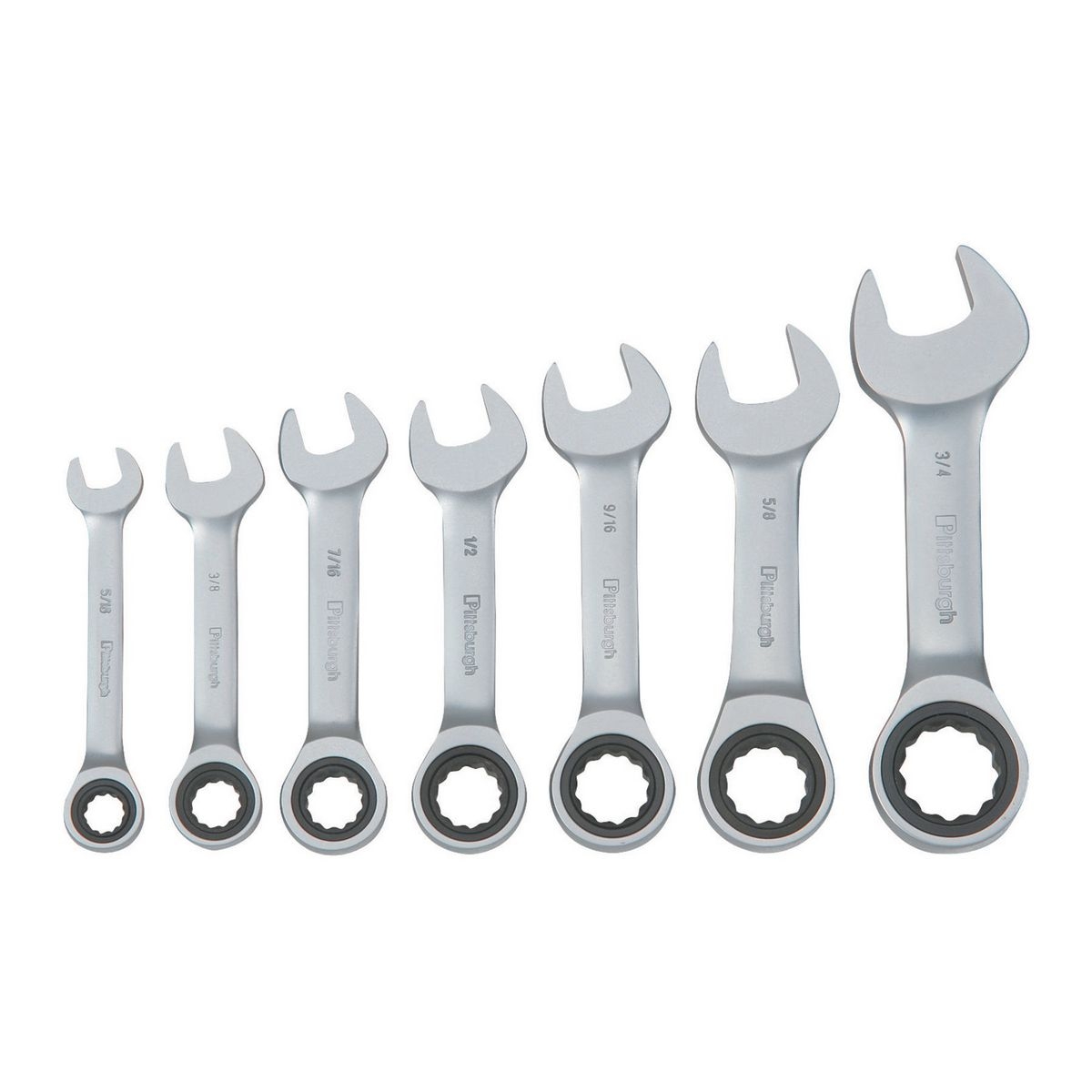 PITTSBURGH SAE Stubby Combination Ratcheting Wrench Set 7 Pc. - Item 93923 / 61401