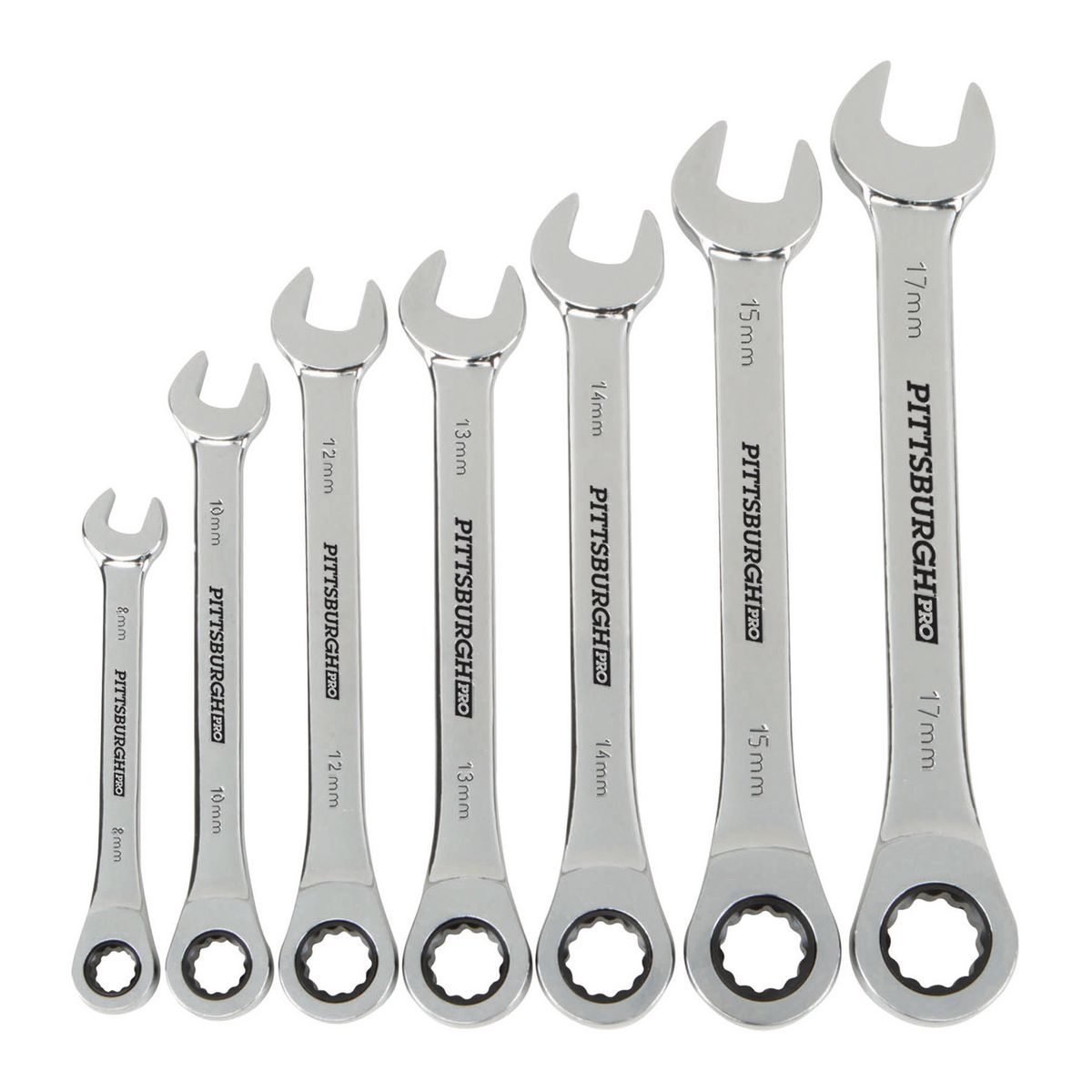 PITTSBURGH Metric Combination Ratcheting Wrench Set 7 Pc. - Item 95552 / 61400 / 62572 / 90263