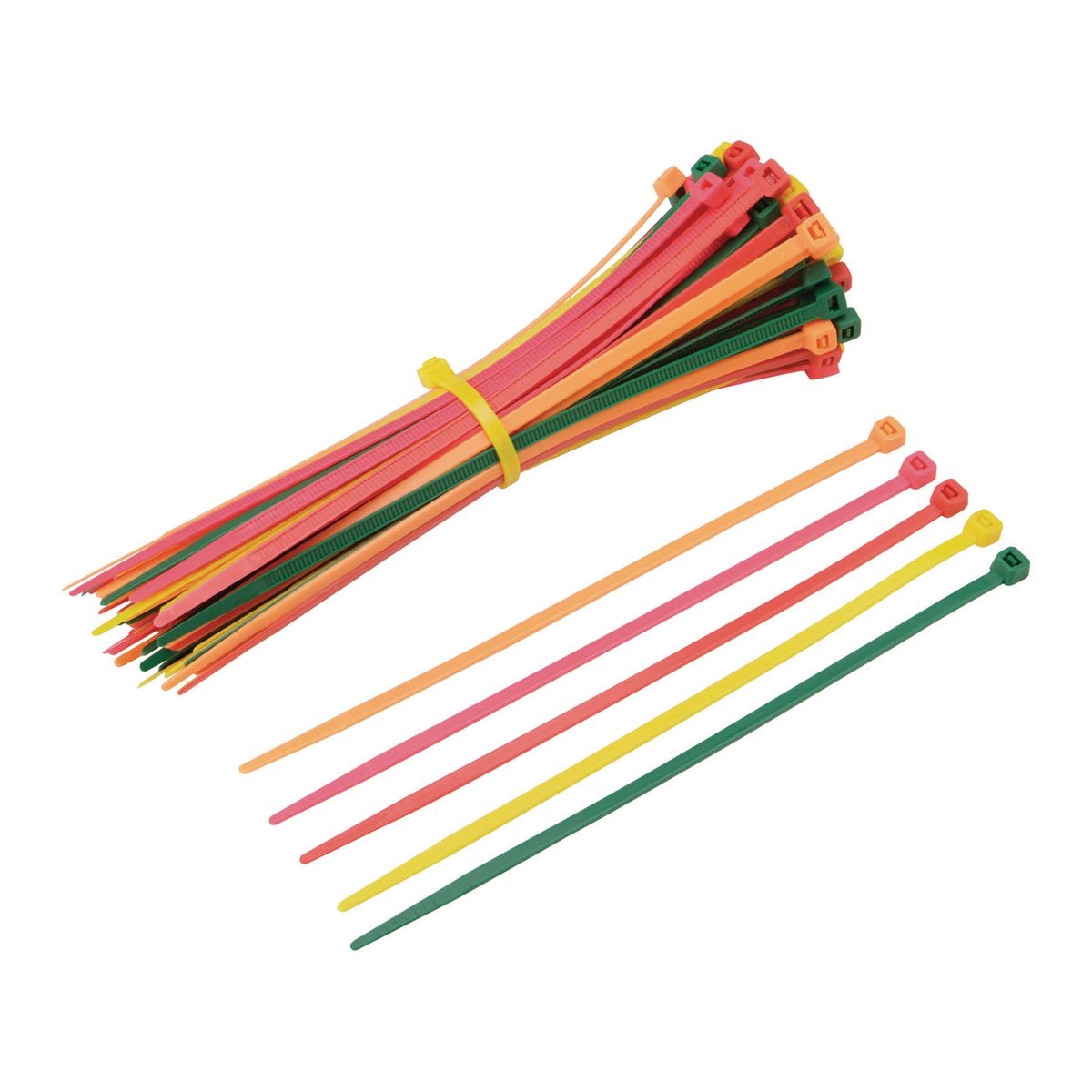 STOREHOUSE 8 in. Fluorescent Cable Ties 100 Pk - Item 98727 / 60275 / 69415