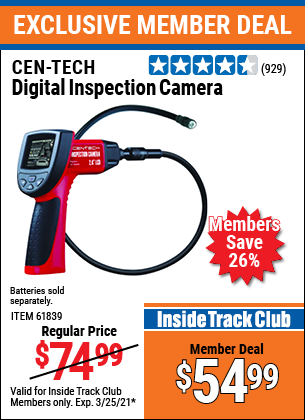 Cen-tech Digital Inspection Camera For 5499 Harbor Freight Coupons