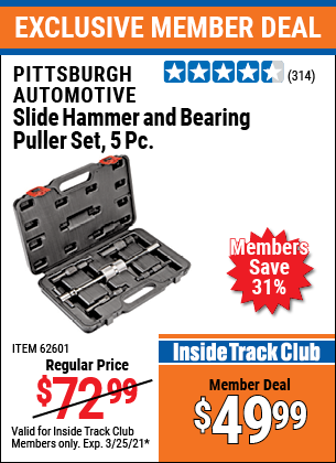 Pittsburgh Automotive Slide Hammer And Bearing Puller Set 5 Pc. – Item 