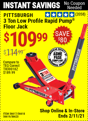 Harbor freight 3 on sale ton jack