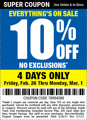 10 Off With No Exclusions Harbor Freight Coupons