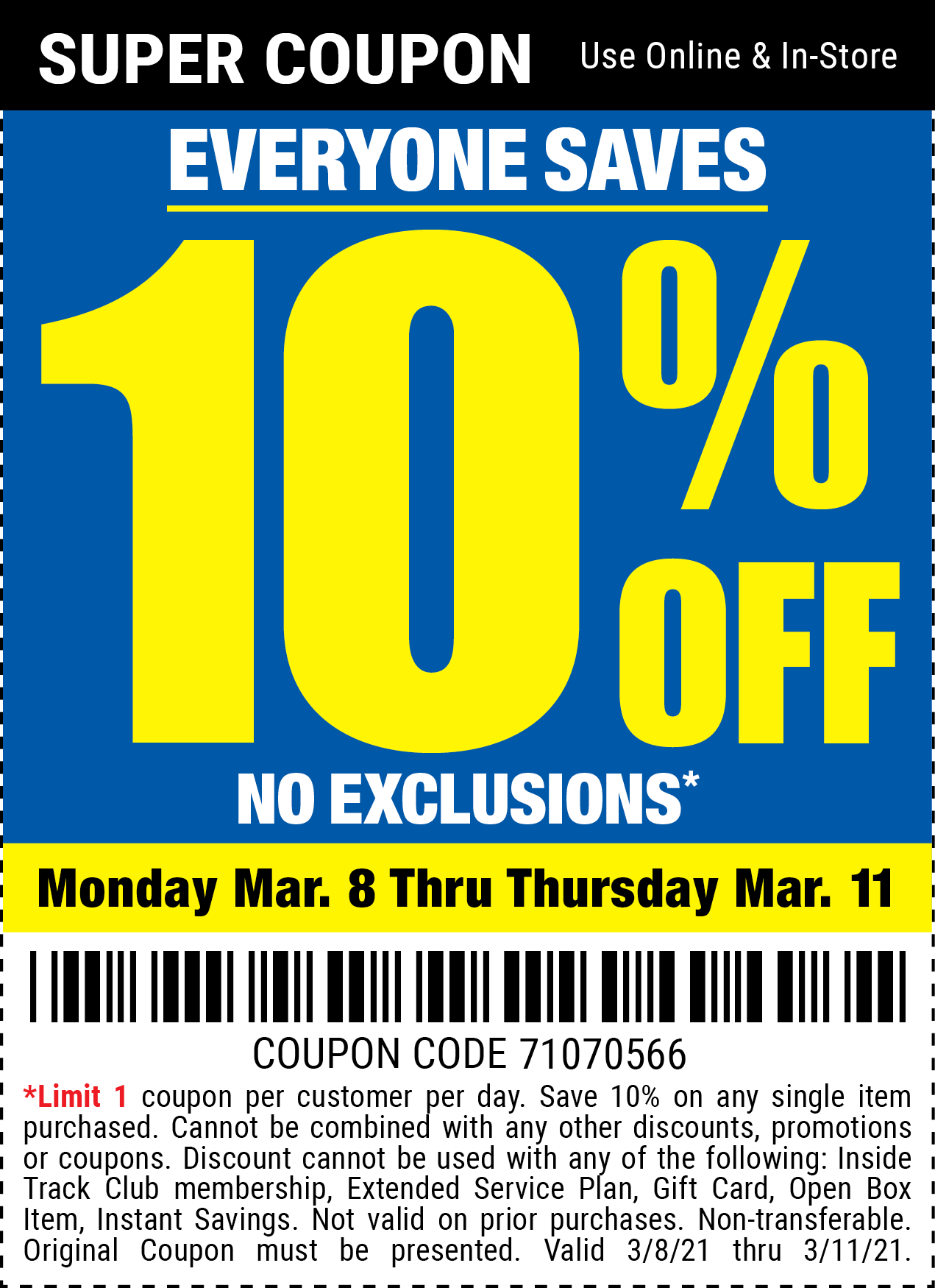 10 OFF with NO EXCLUSIONS PLUS A FREE GIFT thru Thursday Harbor