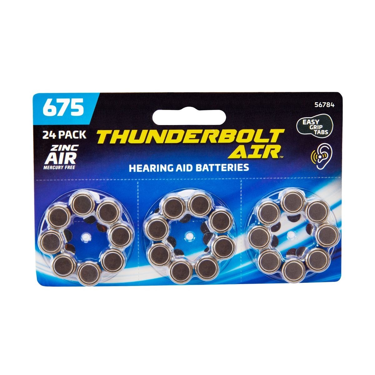 THUNDERBOLT A675 Hearing Aid Batteries - 24 Pk. – Item 56784