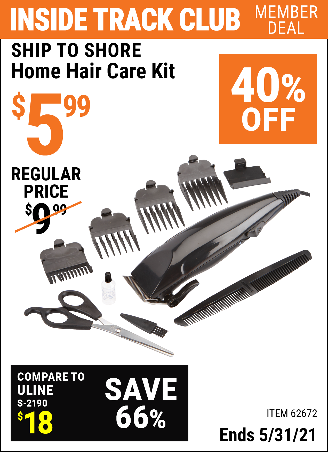 SHIP TO SHORE Home Hair Care Kit for $ – Harbor Freight Coupons