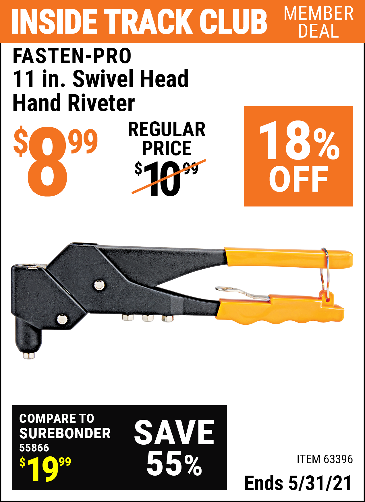 FASTENPRO Swivel Head Hand Riveter for 8.99 Harbor Freight Coupons