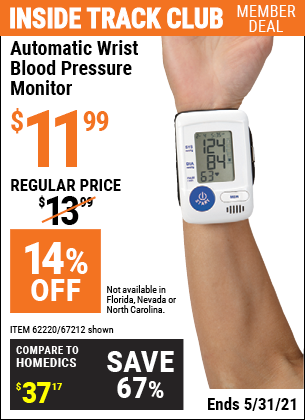 north american healthcare automatic wrist blood pressure monitor