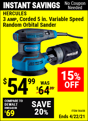 Variable Speed Random Orbital Sander 