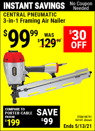 Central pneumatic 3 in 1 deals nailer