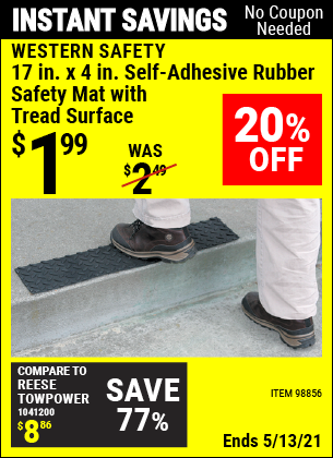 17in X 4in Self-adhesive Rubber Safety Mat With Tread Surface Buy 3 4th for sale online 