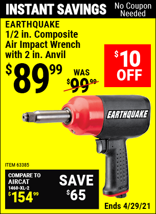 EARTHQUAKE 1/2 in. Heavy Duty Composite Air Impact Wrench with 2 in