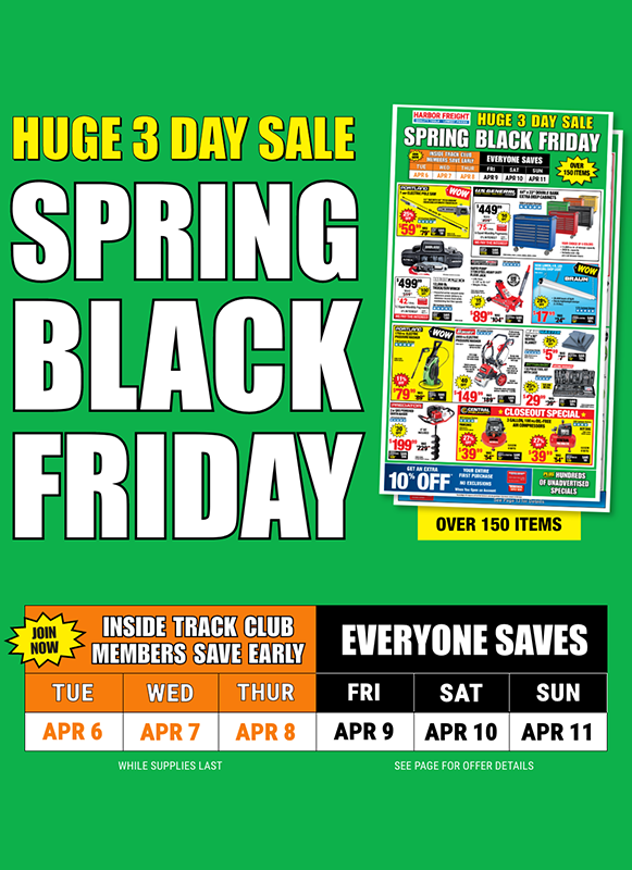 Spring Black Friday Sale 136 Deals! Harbor Freight Coupons