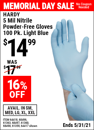 harbor freight nitrile gloves 5 mil