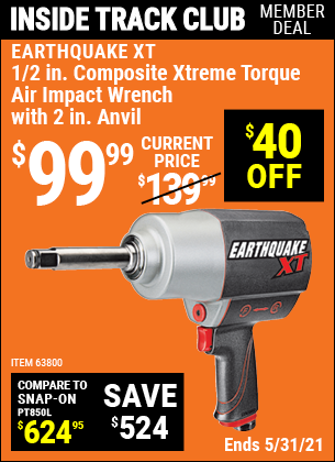 EARTHQUAKE XT 1/2 in. Composite Xtreme Torque Air Impact Wrench