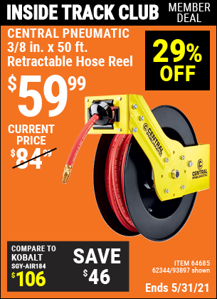 Harbor Freight 3/8 Central Pneumatic Air Hose Reel Review 
