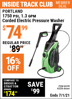 PORTLAND 1750 PSI 1.3 GPM Electric 