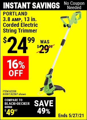 PORTLAND 13 in. Electric String Trimmer 