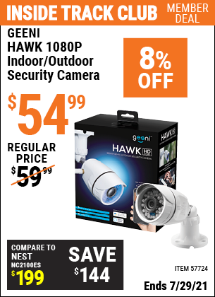 geeni hawk 1080p indoor/outdoor security camera