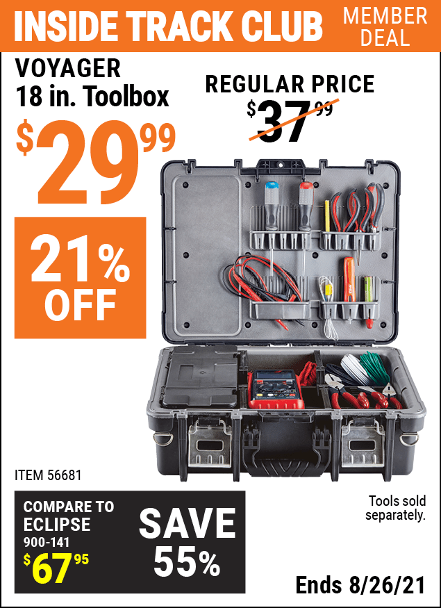 VOYAGER 18 In. Heavy Duty ImpactResistant Toolbox for 29.99 Harbor Freight Coupons