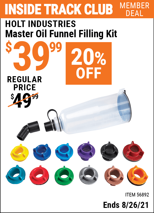 HOLT INDUSTRIES Master Oil Funnel Filling Kit for 39.99 Harbor