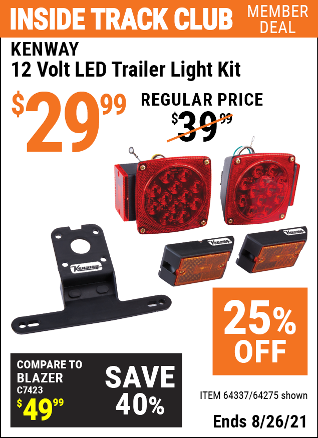 KENWAY 12 Volt LED Trailer Light Kit for 29.99 Harbor Freight Coupons