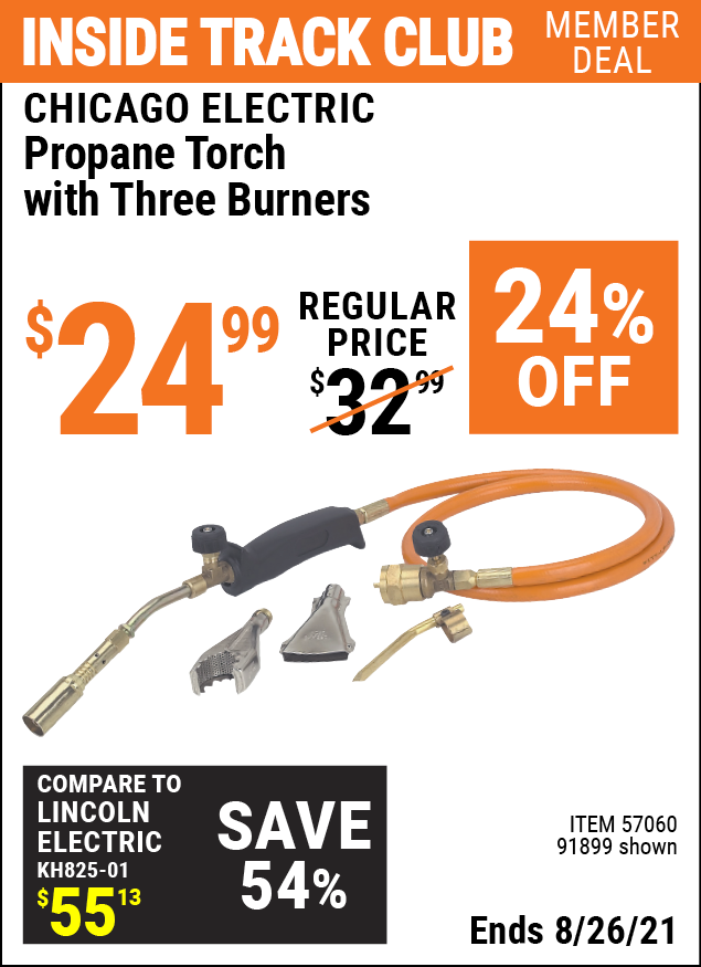 Harbor Freight Tools Propane Torch with Three Burners 