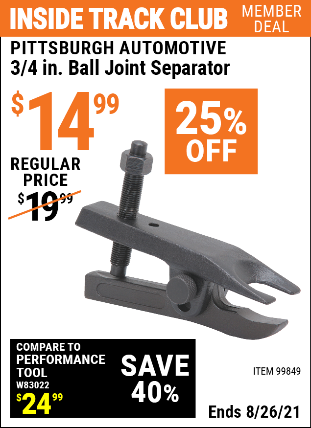 PITTSBURGH AUTOMOTIVE 3/4 in. Ball Joint Separator for 14.99 Harbor