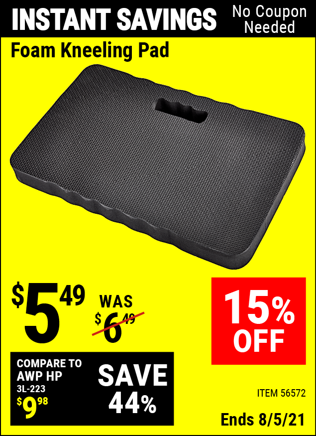 Heavy Duty Foam Kneeling Pad for 5.49 Harbor Freight Coupons
