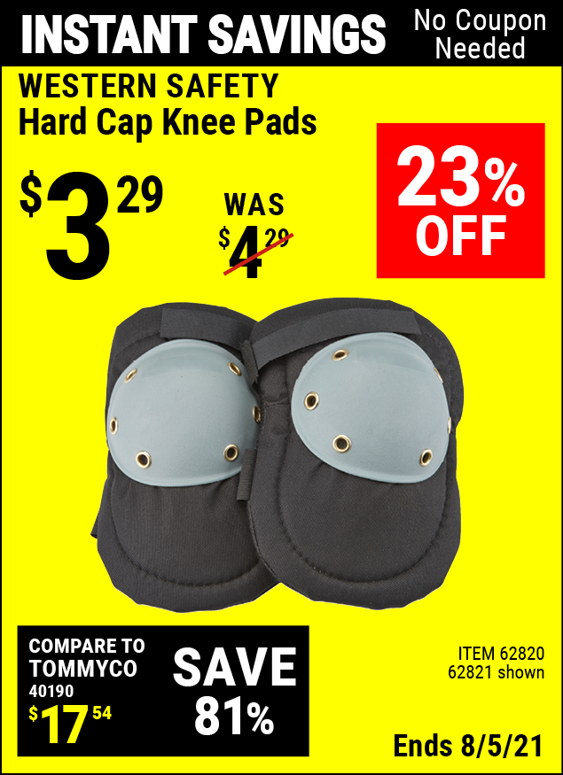 WESTERN SAFETY Hard Cap Knee Pads for 3.29 Harbor Freight Coupons