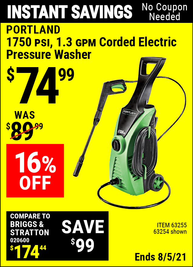 PORTLAND 1750 PSI 1.3 GPM Electric 