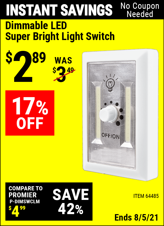 dimmable led super bright light switch