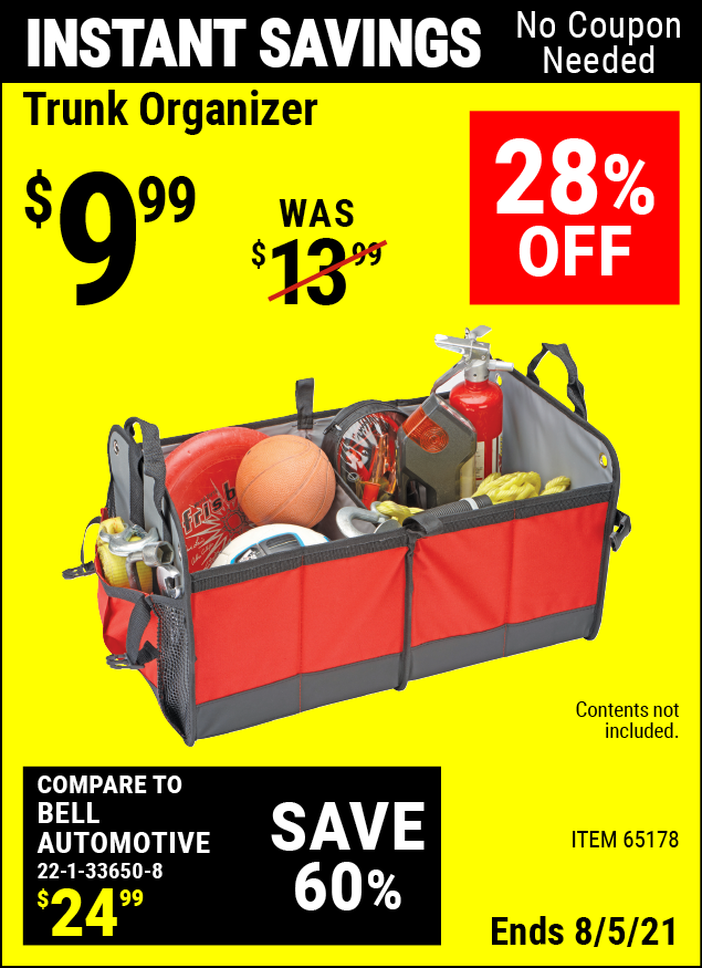 HFT Trunk Organizer for 9.99 Harbor Freight Coupons