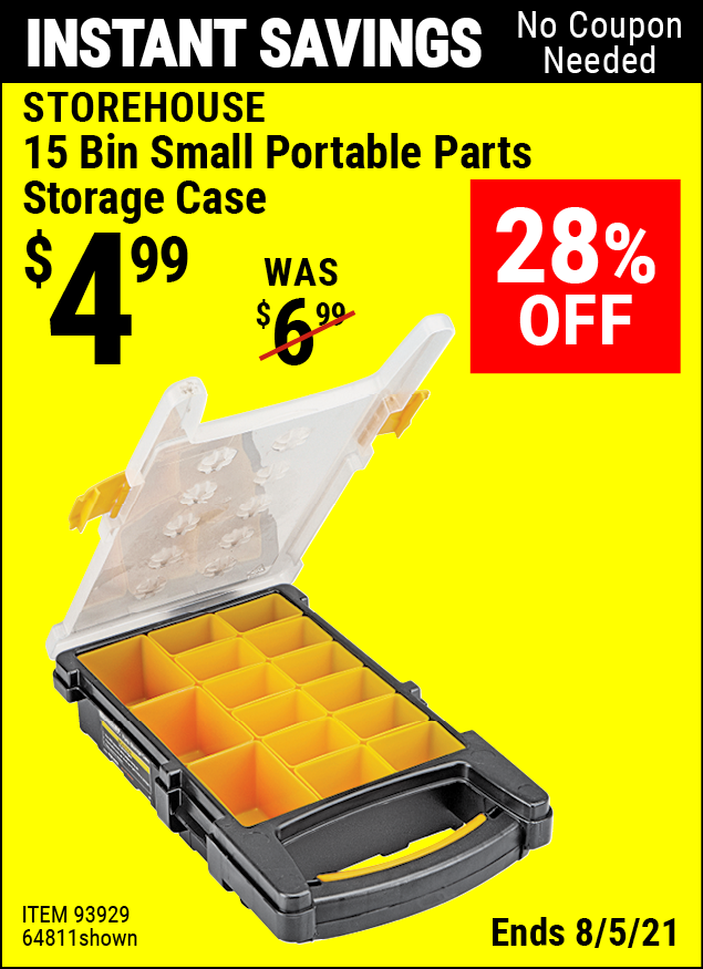 Harbor Freight Storehouse Small Parts Organizer for $7.99 - DEAL