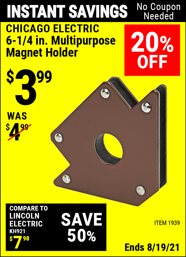 CHICAGO ELECTRIC 61/4 in. Multipurpose Holder for 3.99